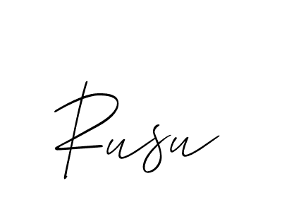 The best way (Allison_Script) to make a short signature is to pick only two or three words in your name. The name Rusu include a total of six letters. For converting this name. Rusu signature style 2 images and pictures png