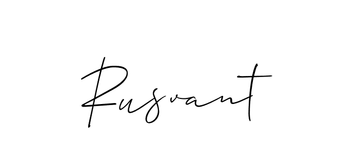 How to make Rusvant signature? Allison_Script is a professional autograph style. Create handwritten signature for Rusvant name. Rusvant signature style 2 images and pictures png