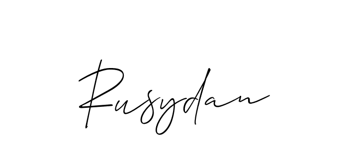 Make a beautiful signature design for name Rusydan. With this signature (Allison_Script) style, you can create a handwritten signature for free. Rusydan signature style 2 images and pictures png