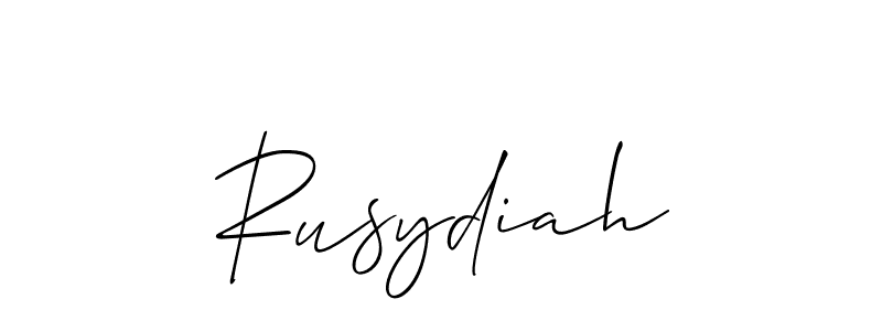 if you are searching for the best signature style for your name Rusydiah. so please give up your signature search. here we have designed multiple signature styles  using Allison_Script. Rusydiah signature style 2 images and pictures png