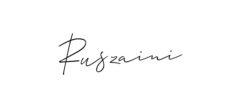 How to make Ruszaini signature? Allison_Script is a professional autograph style. Create handwritten signature for Ruszaini name. Ruszaini signature style 2 images and pictures png