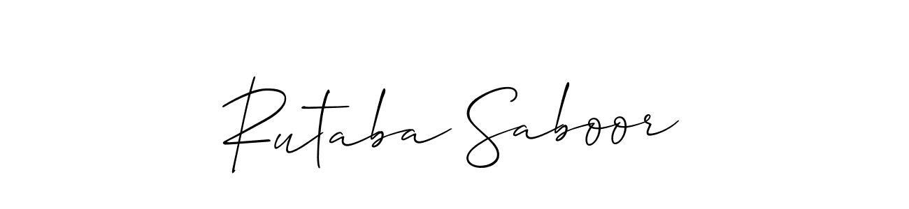 Rutaba Saboor stylish signature style. Best Handwritten Sign (Allison_Script) for my name. Handwritten Signature Collection Ideas for my name Rutaba Saboor. Rutaba Saboor signature style 2 images and pictures png