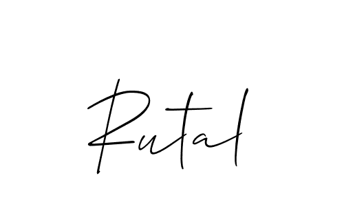 Also we have Rutal name is the best signature style. Create professional handwritten signature collection using Allison_Script autograph style. Rutal signature style 2 images and pictures png