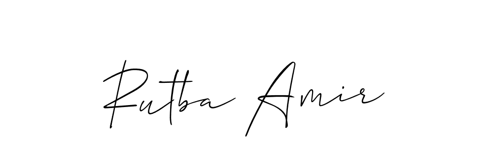 Allison_Script is a professional signature style that is perfect for those who want to add a touch of class to their signature. It is also a great choice for those who want to make their signature more unique. Get Rutba Amir name to fancy signature for free. Rutba Amir signature style 2 images and pictures png