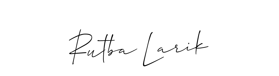 Design your own signature with our free online signature maker. With this signature software, you can create a handwritten (Allison_Script) signature for name Rutba Larik. Rutba Larik signature style 2 images and pictures png