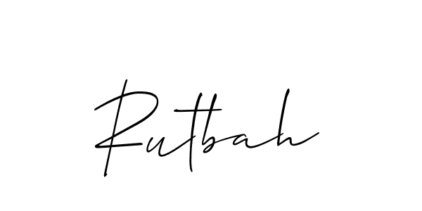 Rutbah stylish signature style. Best Handwritten Sign (Allison_Script) for my name. Handwritten Signature Collection Ideas for my name Rutbah. Rutbah signature style 2 images and pictures png