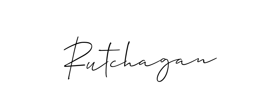 Use a signature maker to create a handwritten signature online. With this signature software, you can design (Allison_Script) your own signature for name Rutchagan. Rutchagan signature style 2 images and pictures png