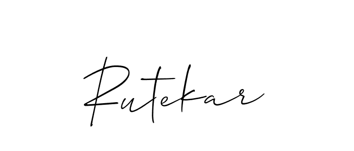 It looks lik you need a new signature style for name Rutekar. Design unique handwritten (Allison_Script) signature with our free signature maker in just a few clicks. Rutekar signature style 2 images and pictures png