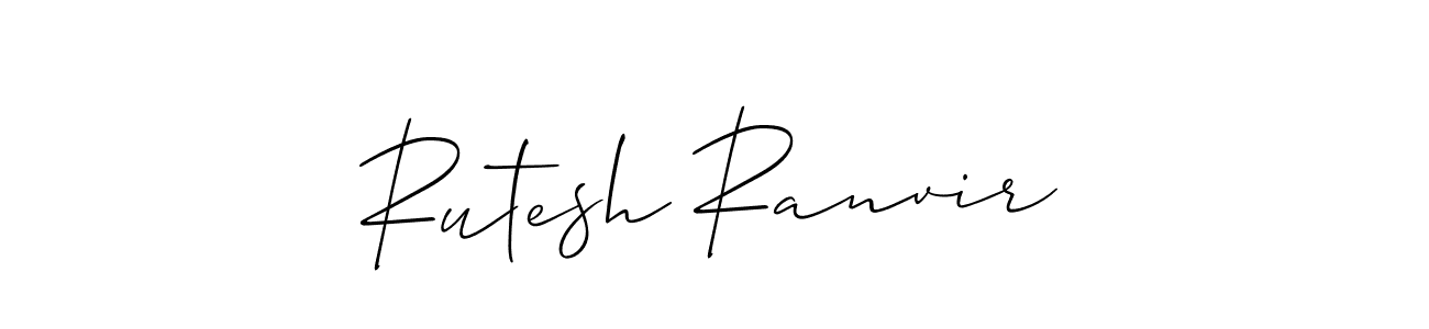 How to make Rutesh Ranvir signature? Allison_Script is a professional autograph style. Create handwritten signature for Rutesh Ranvir name. Rutesh Ranvir signature style 2 images and pictures png