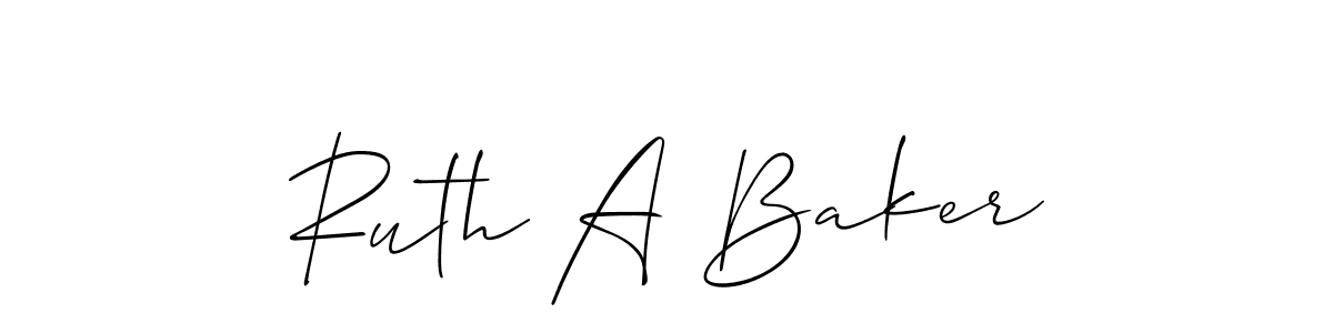 Also we have Ruth A Baker name is the best signature style. Create professional handwritten signature collection using Allison_Script autograph style. Ruth A Baker signature style 2 images and pictures png