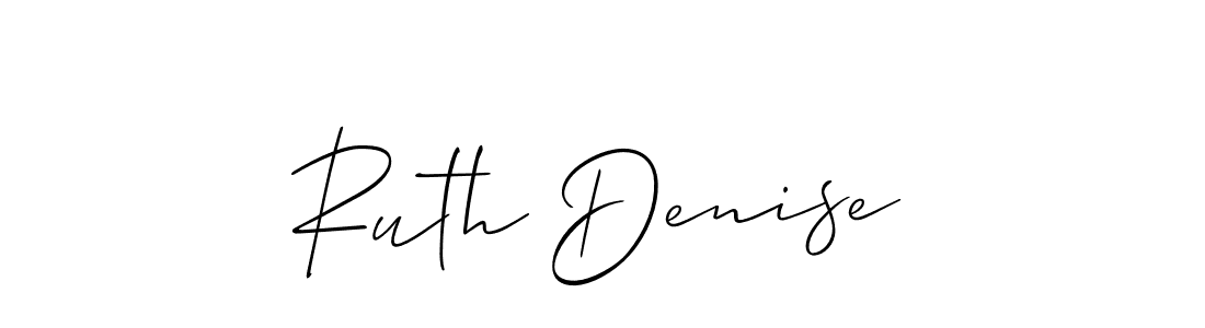 How to make Ruth Denise name signature. Use Allison_Script style for creating short signs online. This is the latest handwritten sign. Ruth Denise signature style 2 images and pictures png