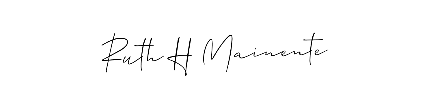 Use a signature maker to create a handwritten signature online. With this signature software, you can design (Allison_Script) your own signature for name Ruth H Mainente. Ruth H Mainente signature style 2 images and pictures png