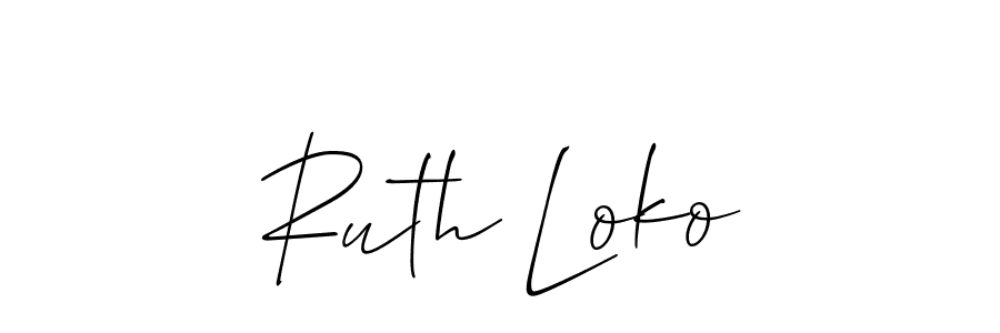 Use a signature maker to create a handwritten signature online. With this signature software, you can design (Allison_Script) your own signature for name Ruth Loko. Ruth Loko signature style 2 images and pictures png