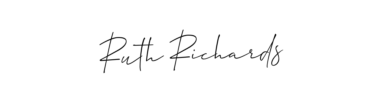 Create a beautiful signature design for name Ruth Richards. With this signature (Allison_Script) fonts, you can make a handwritten signature for free. Ruth Richards signature style 2 images and pictures png