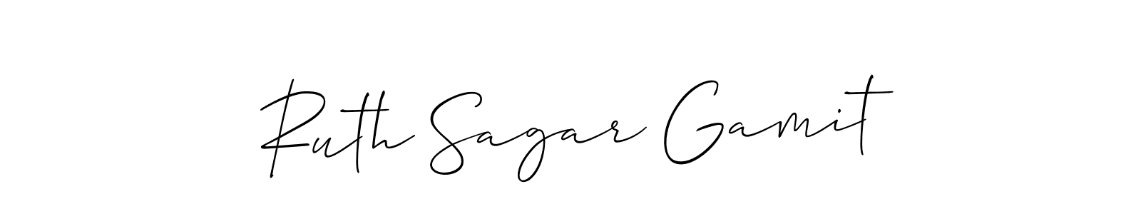 Also we have Ruth Sagar Gamit name is the best signature style. Create professional handwritten signature collection using Allison_Script autograph style. Ruth Sagar Gamit signature style 2 images and pictures png