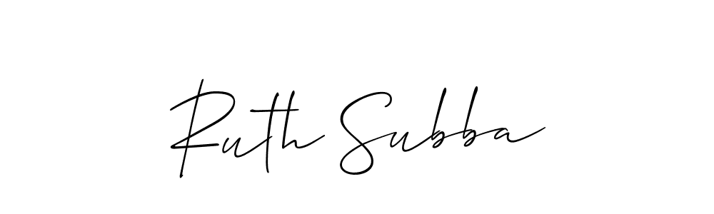 if you are searching for the best signature style for your name Ruth Subba. so please give up your signature search. here we have designed multiple signature styles  using Allison_Script. Ruth Subba signature style 2 images and pictures png