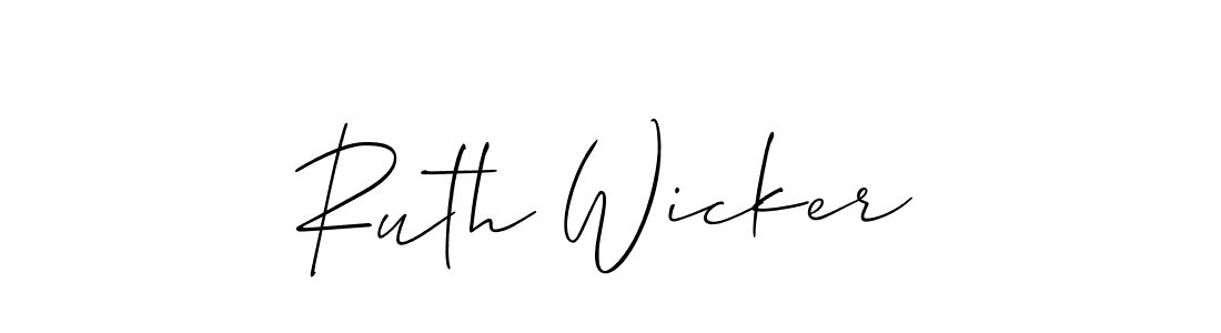 Make a beautiful signature design for name Ruth Wicker. With this signature (Allison_Script) style, you can create a handwritten signature for free. Ruth Wicker signature style 2 images and pictures png