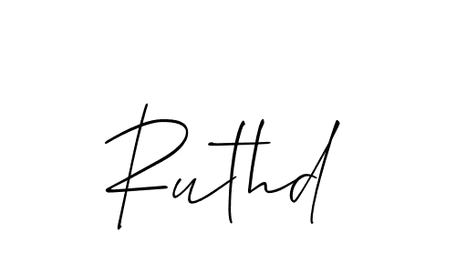 Use a signature maker to create a handwritten signature online. With this signature software, you can design (Allison_Script) your own signature for name Ruthd. Ruthd signature style 2 images and pictures png