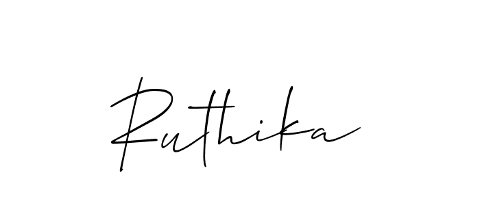 You should practise on your own different ways (Allison_Script) to write your name (Ruthika) in signature. don't let someone else do it for you. Ruthika signature style 2 images and pictures png