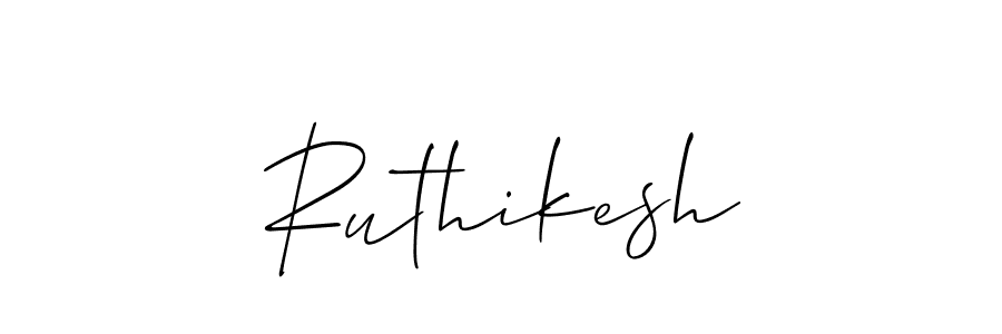 The best way (Allison_Script) to make a short signature is to pick only two or three words in your name. The name Ruthikesh include a total of six letters. For converting this name. Ruthikesh signature style 2 images and pictures png