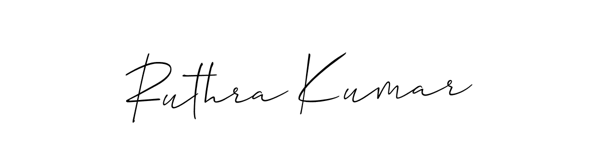 Also we have Ruthra Kumar name is the best signature style. Create professional handwritten signature collection using Allison_Script autograph style. Ruthra Kumar signature style 2 images and pictures png