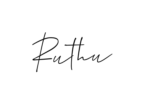How to make Ruthu name signature. Use Allison_Script style for creating short signs online. This is the latest handwritten sign. Ruthu signature style 2 images and pictures png