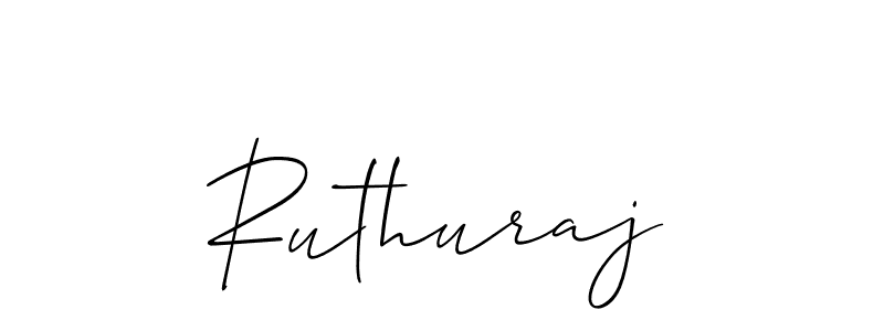 The best way (Allison_Script) to make a short signature is to pick only two or three words in your name. The name Ruthuraj include a total of six letters. For converting this name. Ruthuraj signature style 2 images and pictures png