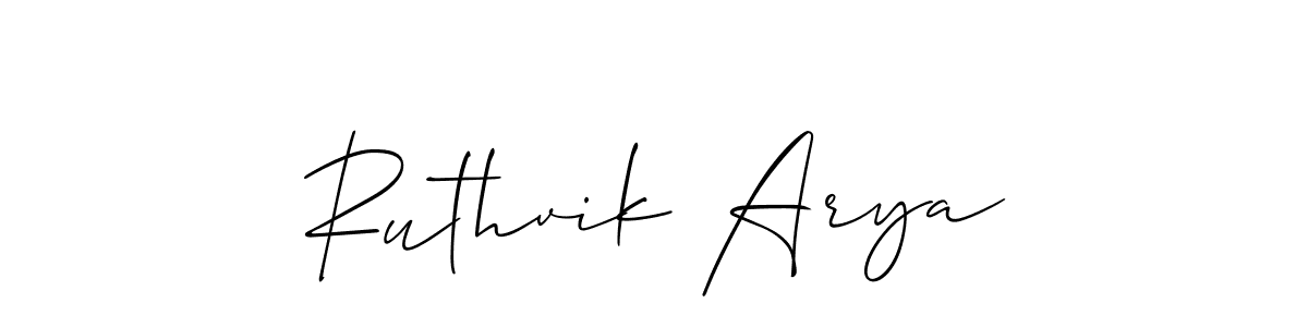 How to make Ruthvik Arya signature? Allison_Script is a professional autograph style. Create handwritten signature for Ruthvik Arya name. Ruthvik Arya signature style 2 images and pictures png
