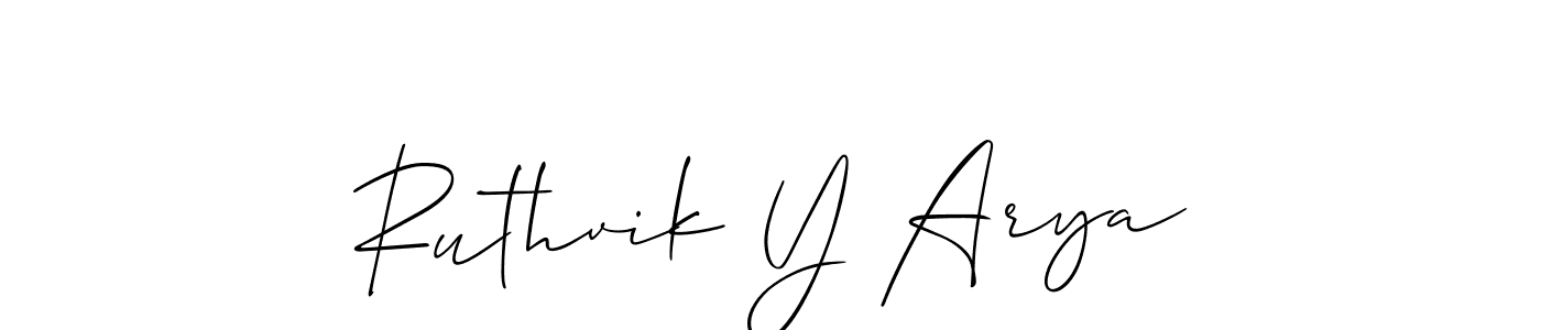 Make a short Ruthvik Y Arya signature style. Manage your documents anywhere anytime using Allison_Script. Create and add eSignatures, submit forms, share and send files easily. Ruthvik Y Arya signature style 2 images and pictures png
