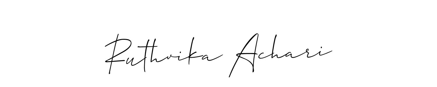 Also we have Ruthvika Achari name is the best signature style. Create professional handwritten signature collection using Allison_Script autograph style. Ruthvika Achari signature style 2 images and pictures png