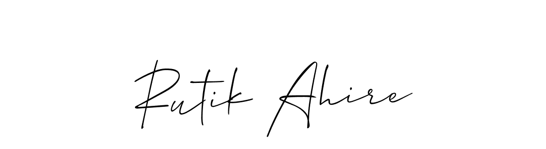 It looks lik you need a new signature style for name Rutik Ahire. Design unique handwritten (Allison_Script) signature with our free signature maker in just a few clicks. Rutik Ahire signature style 2 images and pictures png