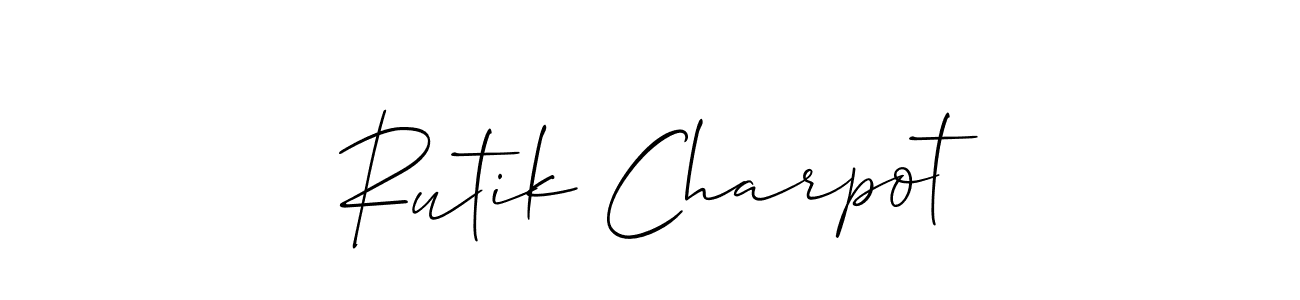 Best and Professional Signature Style for Rutik Charpot. Allison_Script Best Signature Style Collection. Rutik Charpot signature style 2 images and pictures png