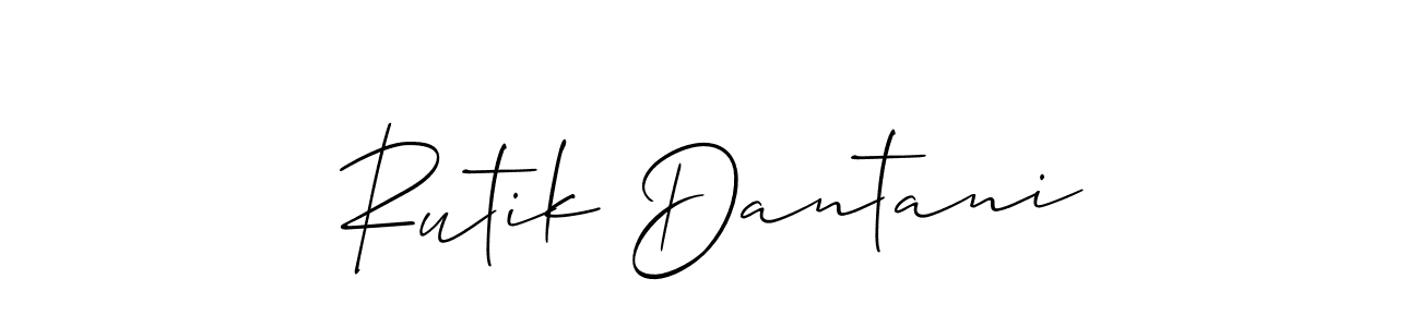You should practise on your own different ways (Allison_Script) to write your name (Rutik Dantani) in signature. don't let someone else do it for you. Rutik Dantani signature style 2 images and pictures png