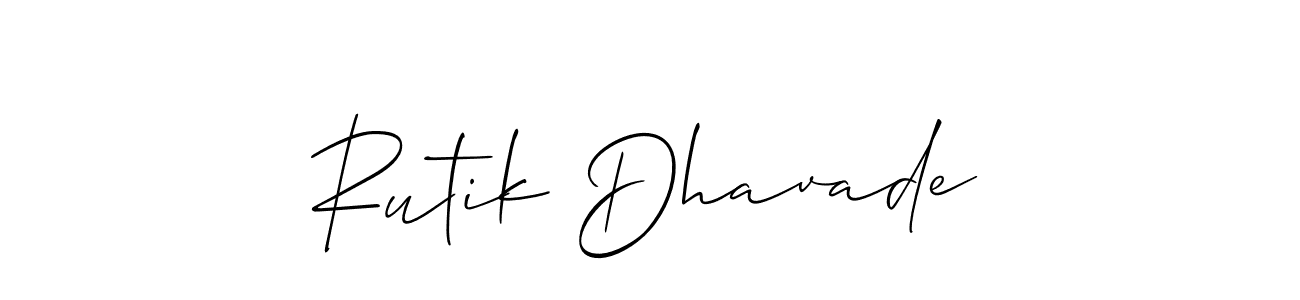 Create a beautiful signature design for name Rutik Dhavade. With this signature (Allison_Script) fonts, you can make a handwritten signature for free. Rutik Dhavade signature style 2 images and pictures png