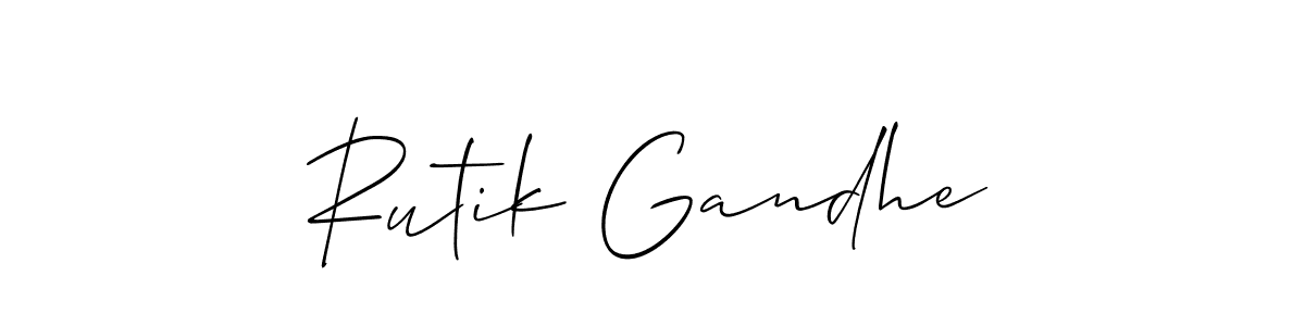 This is the best signature style for the Rutik Gandhe name. Also you like these signature font (Allison_Script). Mix name signature. Rutik Gandhe signature style 2 images and pictures png