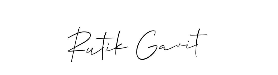 This is the best signature style for the Rutik Gavit name. Also you like these signature font (Allison_Script). Mix name signature. Rutik Gavit signature style 2 images and pictures png