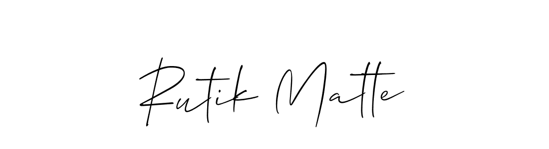 Make a short Rutik Matte signature style. Manage your documents anywhere anytime using Allison_Script. Create and add eSignatures, submit forms, share and send files easily. Rutik Matte signature style 2 images and pictures png