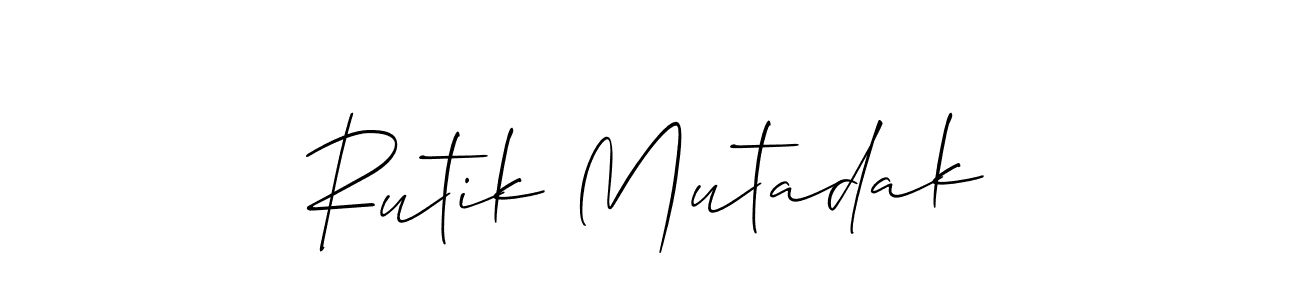 This is the best signature style for the Rutik Mutadak name. Also you like these signature font (Allison_Script). Mix name signature. Rutik Mutadak signature style 2 images and pictures png