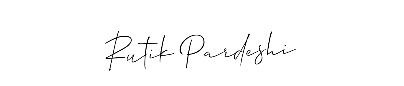 Also we have Rutik Pardeshi name is the best signature style. Create professional handwritten signature collection using Allison_Script autograph style. Rutik Pardeshi signature style 2 images and pictures png