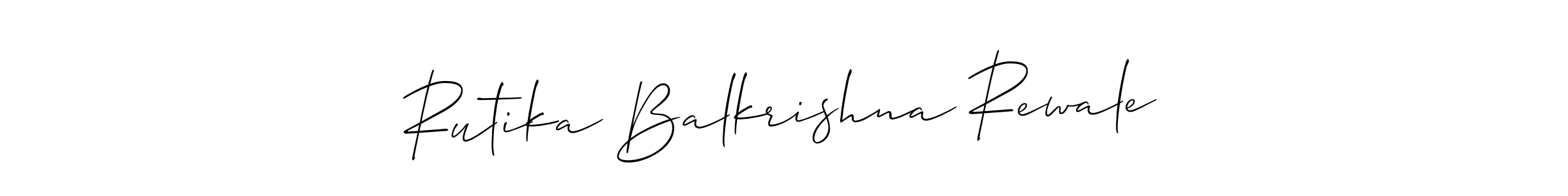 Make a short Rutika Balkrishna Rewale signature style. Manage your documents anywhere anytime using Allison_Script. Create and add eSignatures, submit forms, share and send files easily. Rutika Balkrishna Rewale signature style 2 images and pictures png