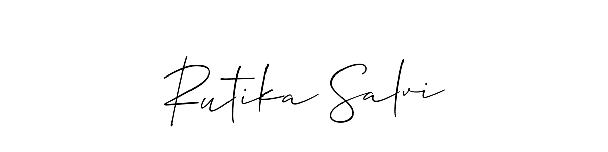 This is the best signature style for the Rutika Salvi name. Also you like these signature font (Allison_Script). Mix name signature. Rutika Salvi signature style 2 images and pictures png