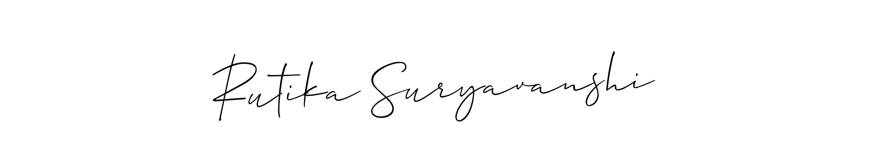 How to Draw Rutika Suryavanshi signature style? Allison_Script is a latest design signature styles for name Rutika Suryavanshi. Rutika Suryavanshi signature style 2 images and pictures png