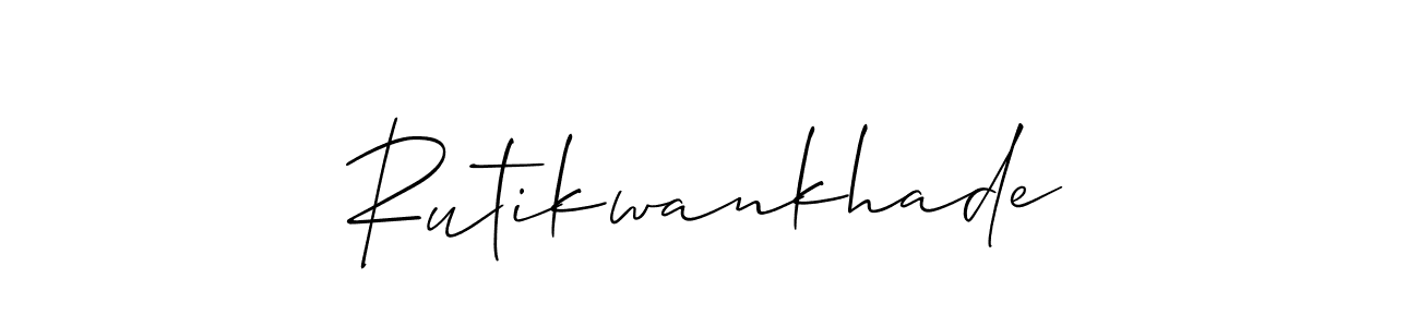 Make a beautiful signature design for name Rutikwankhade. With this signature (Allison_Script) style, you can create a handwritten signature for free. Rutikwankhade signature style 2 images and pictures png