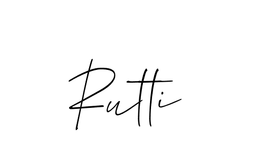 The best way (Allison_Script) to make a short signature is to pick only two or three words in your name. The name Rutti include a total of six letters. For converting this name. Rutti signature style 2 images and pictures png