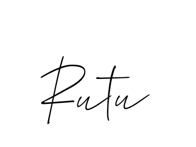 It looks lik you need a new signature style for name Rutu. Design unique handwritten (Allison_Script) signature with our free signature maker in just a few clicks. Rutu signature style 2 images and pictures png