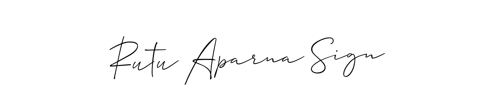 It looks lik you need a new signature style for name Rutu Aparna Sign. Design unique handwritten (Allison_Script) signature with our free signature maker in just a few clicks. Rutu Aparna Sign signature style 2 images and pictures png