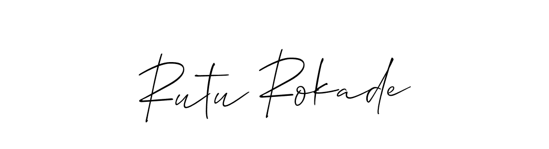 It looks lik you need a new signature style for name Rutu Rokade. Design unique handwritten (Allison_Script) signature with our free signature maker in just a few clicks. Rutu Rokade signature style 2 images and pictures png
