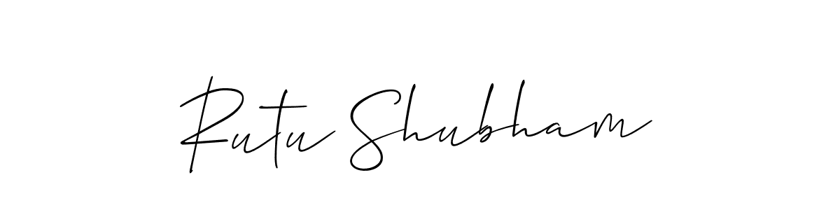 Use a signature maker to create a handwritten signature online. With this signature software, you can design (Allison_Script) your own signature for name Rutu Shubham. Rutu Shubham signature style 2 images and pictures png