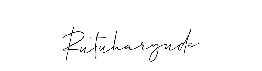 How to Draw Rutuhargude signature style? Allison_Script is a latest design signature styles for name Rutuhargude. Rutuhargude signature style 2 images and pictures png