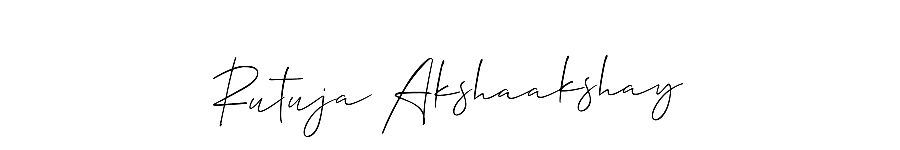 Rutuja Akshaakshay stylish signature style. Best Handwritten Sign (Allison_Script) for my name. Handwritten Signature Collection Ideas for my name Rutuja Akshaakshay. Rutuja Akshaakshay signature style 2 images and pictures png